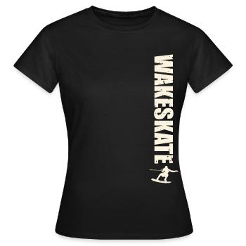 Wakeskate Wakeskating Wakeskater Wakeboard - T-shirt Femme - noir - Devant - AI Model Female 172 dark (172cm)