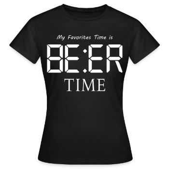 Mon moment préféré est l’heure de la bière - T-shirt Femme - noir - Devant - AI Model Female 172 dark (172cm)