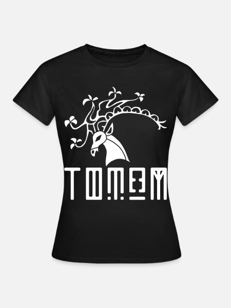 Weißhirschtier-Totem - Frauen T-Shirt - Schwarz