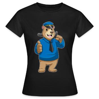 Police de Bear Police, Police de la Bâton. - T-shirt Femme - noir - Devant - AI Model Female 172 dark (172cm)