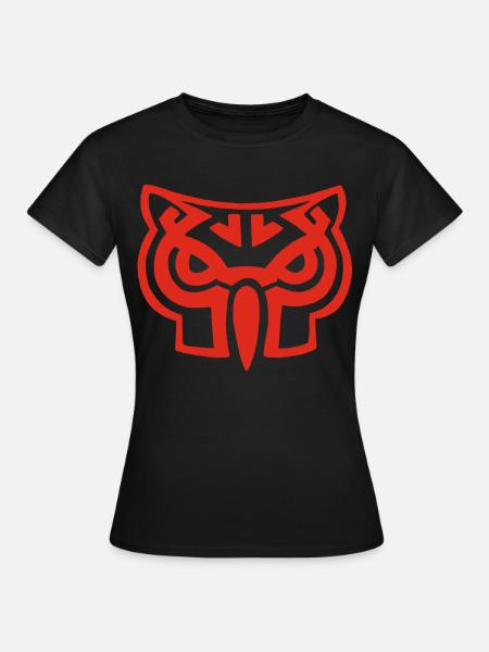 Tête de hibou rouge - T-shirt Femme - noir