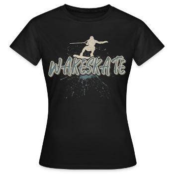 Wakeskate Wakeskating Wakeskater Wakeboard - T-shirt Femme - noir - Devant - AI Model Female 172 dark (172cm)