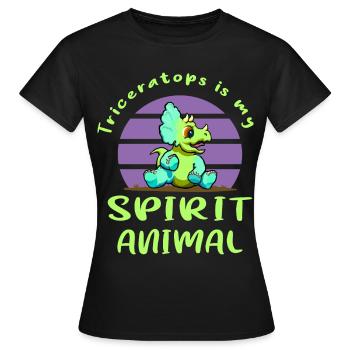 Tricératops - T-shirt Femme - noir - Devant - AI Model Female 172 dark (172cm)