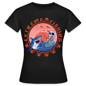 Hai Angeln Extrem - Frauen T-Shirt - Schwarz - Vorne - AI Model Female 172 dark (172cm)