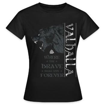 Valhalla Viking Grizzly Bear Wotan Nœud Nordique - T-shirt Femme - noir - Devant - AI Model Female 172 dark (172cm)