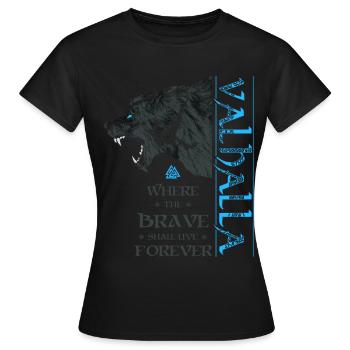 Grizzly Bear Valhalla Viking Bear Wotan Nœuds - T-shirt Femme - noir - Devant - AI Model Female 172 dark (172cm)