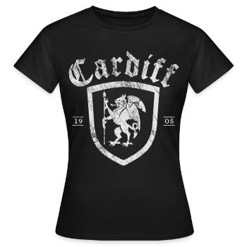 Cardiff - T-shirt Femme - noir - Devant - AI Model Female 172 dark (172cm)