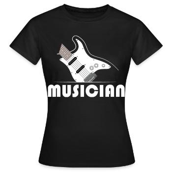 musicien musicien eGuitar Guitar Band Musicien - T-shirt Femme - noir - Devant - AI Model Female 172 dark (172cm)