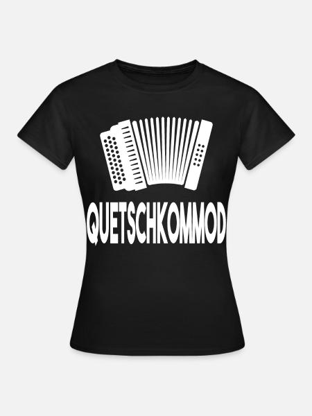 Schwäbisch Quetschkommod Akkordeon Ziehharmonika - Frauen T-Shirt - Schwarz