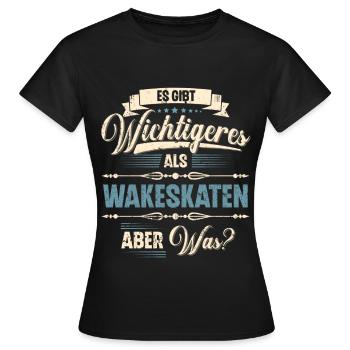 Wakeskate Wakeskating Wakeskater Wakeboard - Frauen T-Shirt - Schwarz - Vorne - AI Model Female 172 dark (172cm)