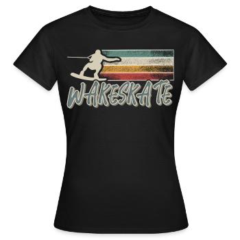 Wakeskaten Wakeskating Wakeskater Wakeboard - T-shirt Femme - noir - Devant - AI Model Female 172 dark (172cm)