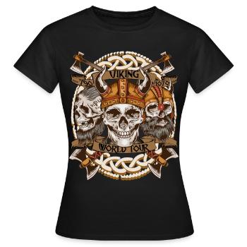 World Tour Shirt – Viking Skull Design Celts - Women's T-Shirt - black - Front - AI Model Female 172 dark (172cm)