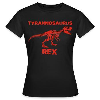 Squelette de tyrannosaure rouge - T-shirt Femme - noir - Devant - AI Model Female 172 dark (172cm)