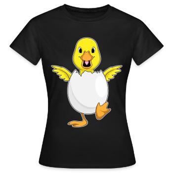 Ente Eierschale - Frauen T-Shirt - Schwarz - Vorne - AI Model Female 172 dark (172cm)