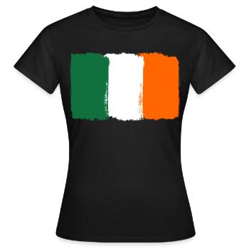 Ireland flag used look - Women's T-Shirt - black - Front - AI Model Female 172 dark (172cm)
