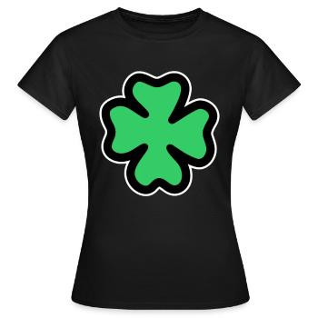 trèfle à quatre feuilles - T-shirt Femme - noir - Devant - AI Model Female 172 dark (172cm)