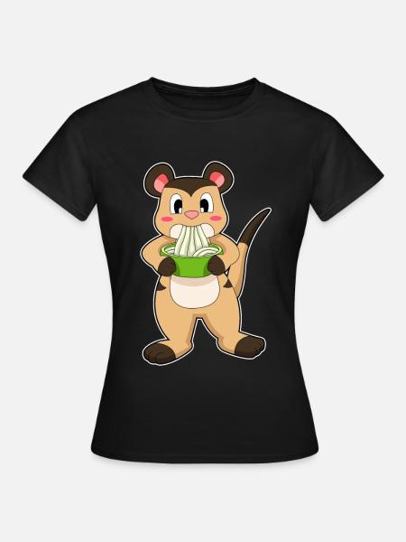 Erdmännchen Koch Ramen Kochen - Frauen T-Shirt - Schwarz