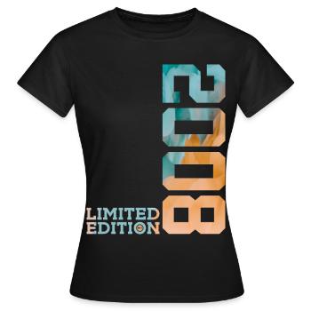 18. GEBURTSTAG LIMITED EDITION 2008 - Frauen T-Shirt - Schwarz - Vorne - AI Model Female 172 dark (172cm)