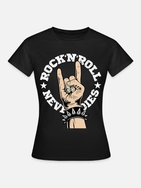 Rock'N'Roll stirbt nie - Frauen T-Shirt - Schwarz