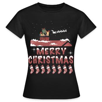 Frohes Fest zu Hause - Frauen T-Shirt - Schwarz - Vorne - AI Model Female 172 dark (172cm)