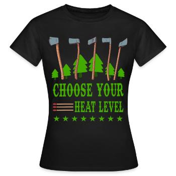 Choose your heating level, Heating 2022 - Women's T-Shirt - black - Front - AI Model Female 172 dark (172cm)