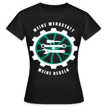 Mon atelier Mes règles - T-shirt Femme - noir - Devant - AI Model Female 172 dark (172cm)