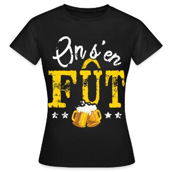 On s'en fût On s'en foût Rhum Barbecue Buvette - T-shirt Femme - noir - Devant - AI Model Female 172 dark (172cm)