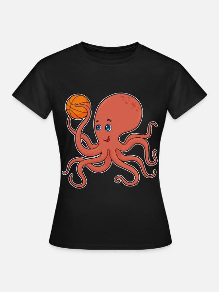 Krake Basketballspieler Basketball - Frauen T-Shirt - Schwarz