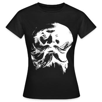 Visage rétro du Père Noël - T-shirt Femme - noir - Devant - AI Model Female 172 dark (172cm)