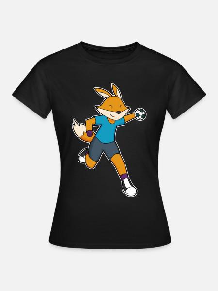 Fuchs Handballspieler Handball - Frauen T-Shirt - Schwarz