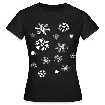Snowflakes - Women's T-Shirt - black - Front - AI Model Female 172 dark (172cm)