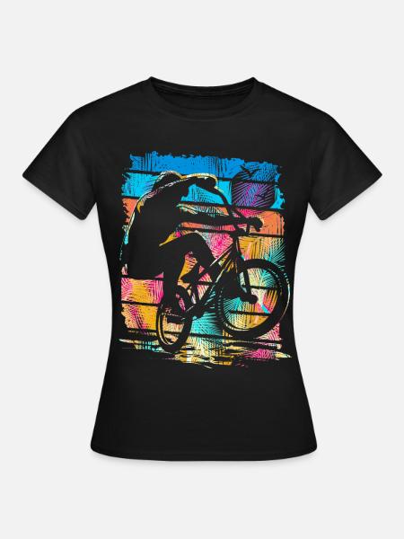 Vintage Bmx Fahrrad - Retro Bmx Rad Farbenfroh - Frauen T-Shirt - Schwarz