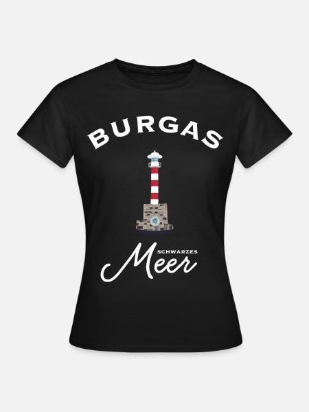Bulgarien, Leuchtturm Hafen Burgas, Schwarzes Meer - Frauen T-Shirt - Schwarz