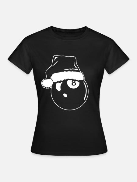 Weihnachten Pool Ball - Frauen T-Shirt - Schwarz