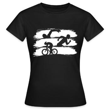 Triathlon Rennen - Frauen T-Shirt - Schwarz - Vorne - AI Model Female 172 dark (172cm)