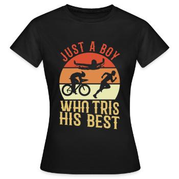 Triathlet - Frauen T-Shirt - Schwarz - Vorne - AI Model Female 172 dark (172cm)