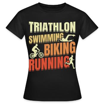 Triathlon Wiederholen - Frauen T-Shirt - Schwarz - Vorne - AI Model Female 172 dark (172cm)