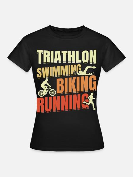 Triathlon Wiederholen - Frauen T-Shirt - Schwarz