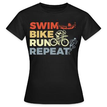 Triathlon Repeat - Women's T-Shirt - black - Front - AI Model Female 172 dark (172cm)