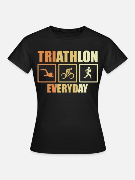 Fahrrad Triathlon Routine - Frauen T-Shirt - Schwarz