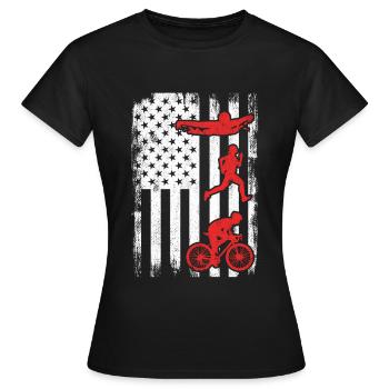 Patriotischer Triathlet - Frauen T-Shirt - Schwarz - Vorne - AI Model Female 172 dark (172cm)