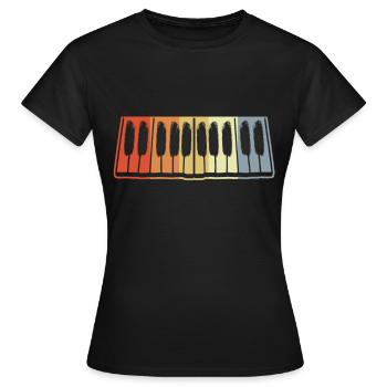 Piano Tasten - Frauen T-Shirt - Schwarz - Vorne - AI Model Female 172 dark (172cm)