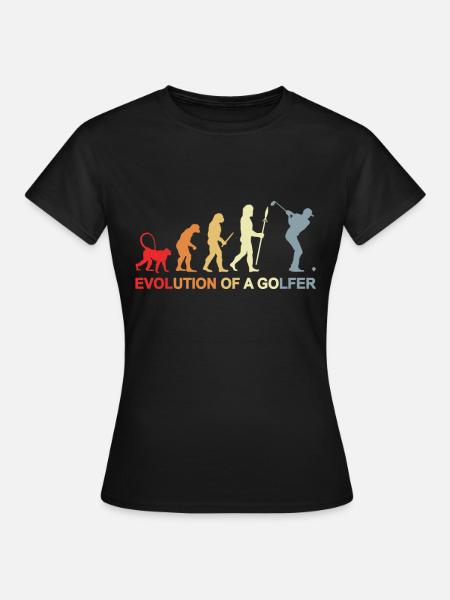 Golfer Evolution - Frauen T-Shirt - Schwarz