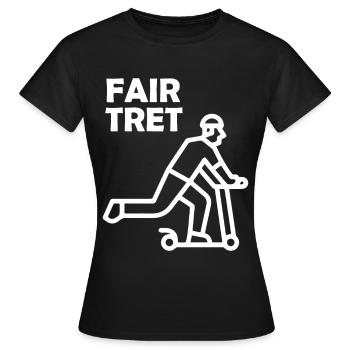 FAIR TRET Roller - Frauen T-Shirt - Schwarz - Vorne - AI Model Female 172 dark (172cm)