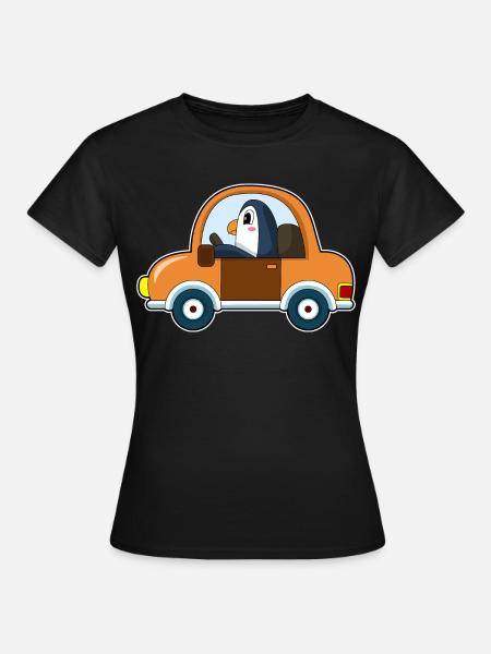 Pinguin Auto - Frauen T-Shirt - Schwarz