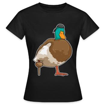 Canard Pirate Jambe de bois - T-shirt Femme - noir - Devant - AI Model Female 172 dark (172cm)