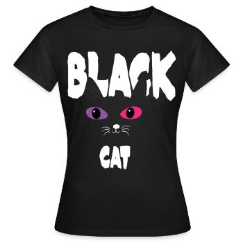 Schwarz Weiße Katze - Frauen T-Shirt - Schwarz - Vorne - AI Model Female 172 dark (172cm)
