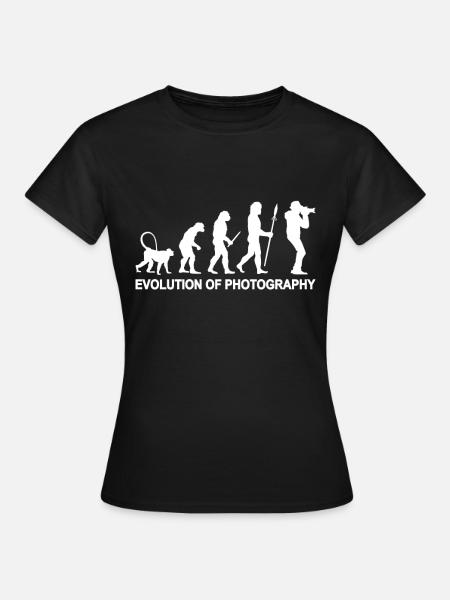 Fotografie Evolution - Frauen T-Shirt - Schwarz
