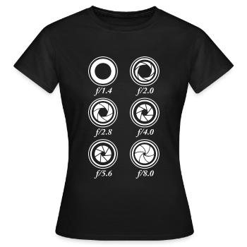 Camera Apertures - Women's T-Shirt - black - Front - AI Model Female 172 dark (172cm)