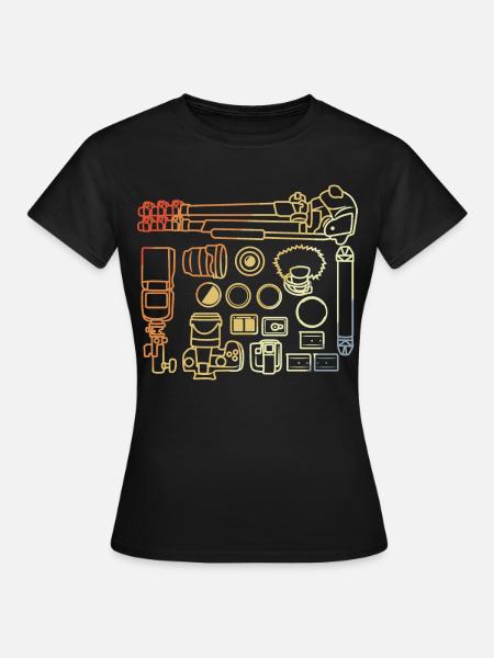 Kamerazubehör - Frauen T-Shirt - Schwarz